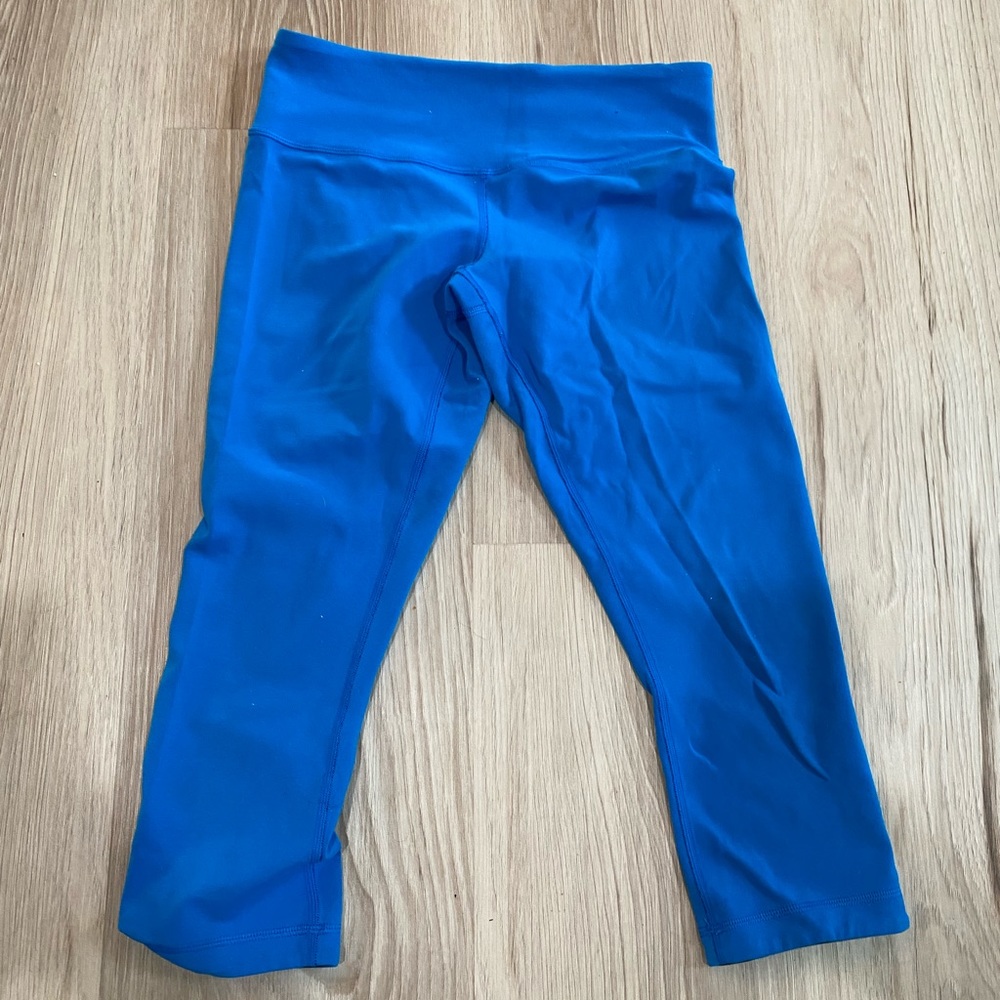Lululemon Wunder Under Crop Leggings - Blue, Reversible (Black)